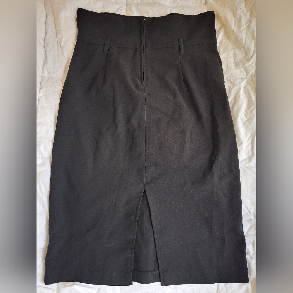 Vintage Spring Street Black Pencil Skirt